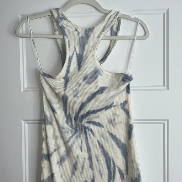 Zara Light Blue Tie Dye Racerback Casual Sleeveless Tank Short dress size Medium - Picture 4 of 12